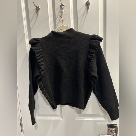 Topshop Black Ruffle Sweater - Picture 3 of 4